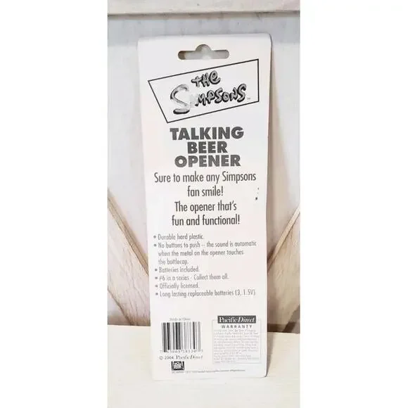 Vintage The Simpsons Homer Talking Beer Bottle Opener 2004 Red NIB Untested - Picture 2 of 2